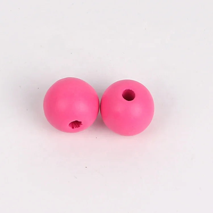Fast Shipping New Born Baby Toys Chewable 10mm/12mm/16mm /20mm Chinese Wood Baby Toy Custom Colorful Jewelry Beaded