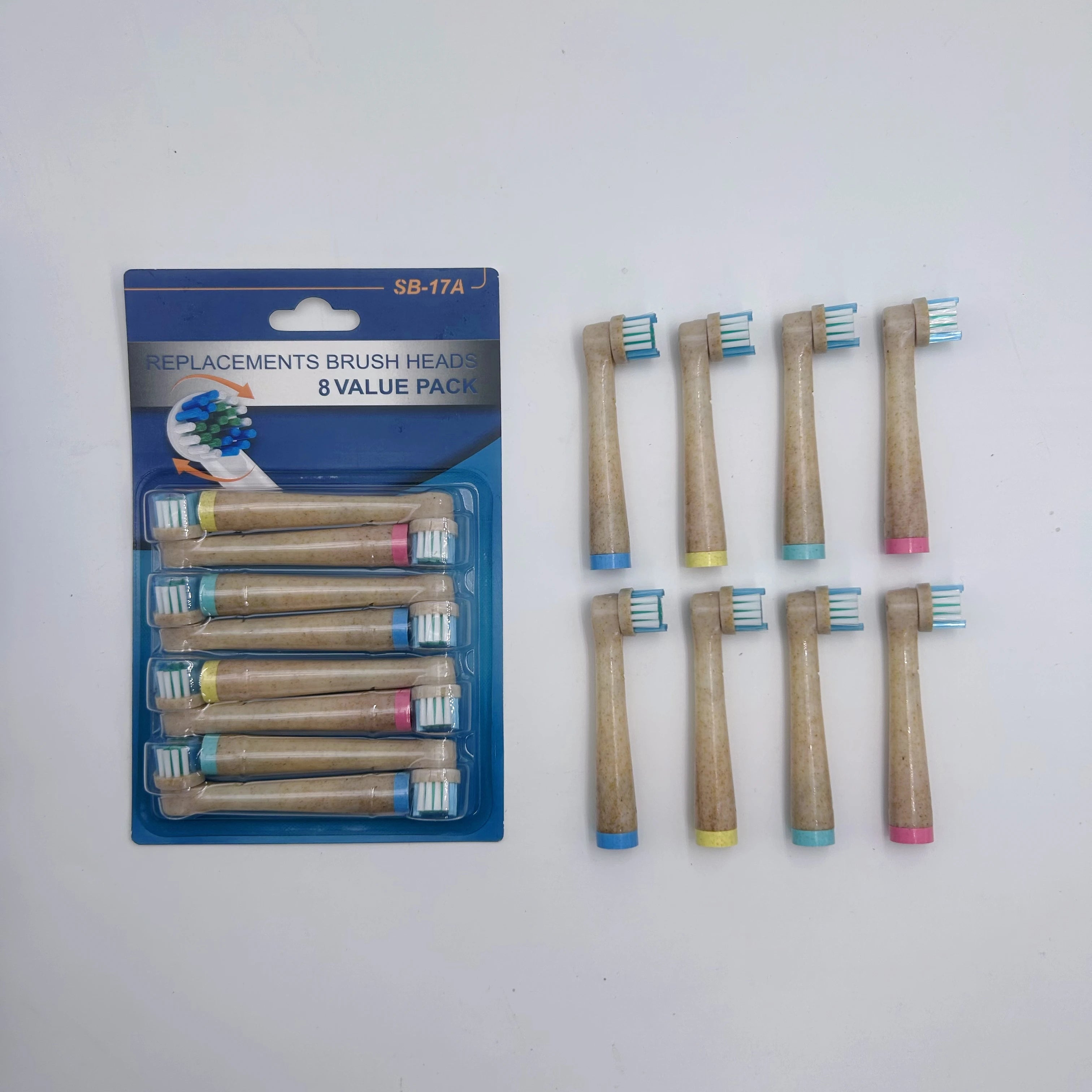 Premium End-rounded Dupont Bristles 12 Count Refill Tooth Brush Heads Compatible With B Rau Professional Care for Io Series 9