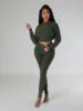New Women's Casual Print Two-Piece Set Fall Autumn Knitting Sweater and Washed Pants for Winter