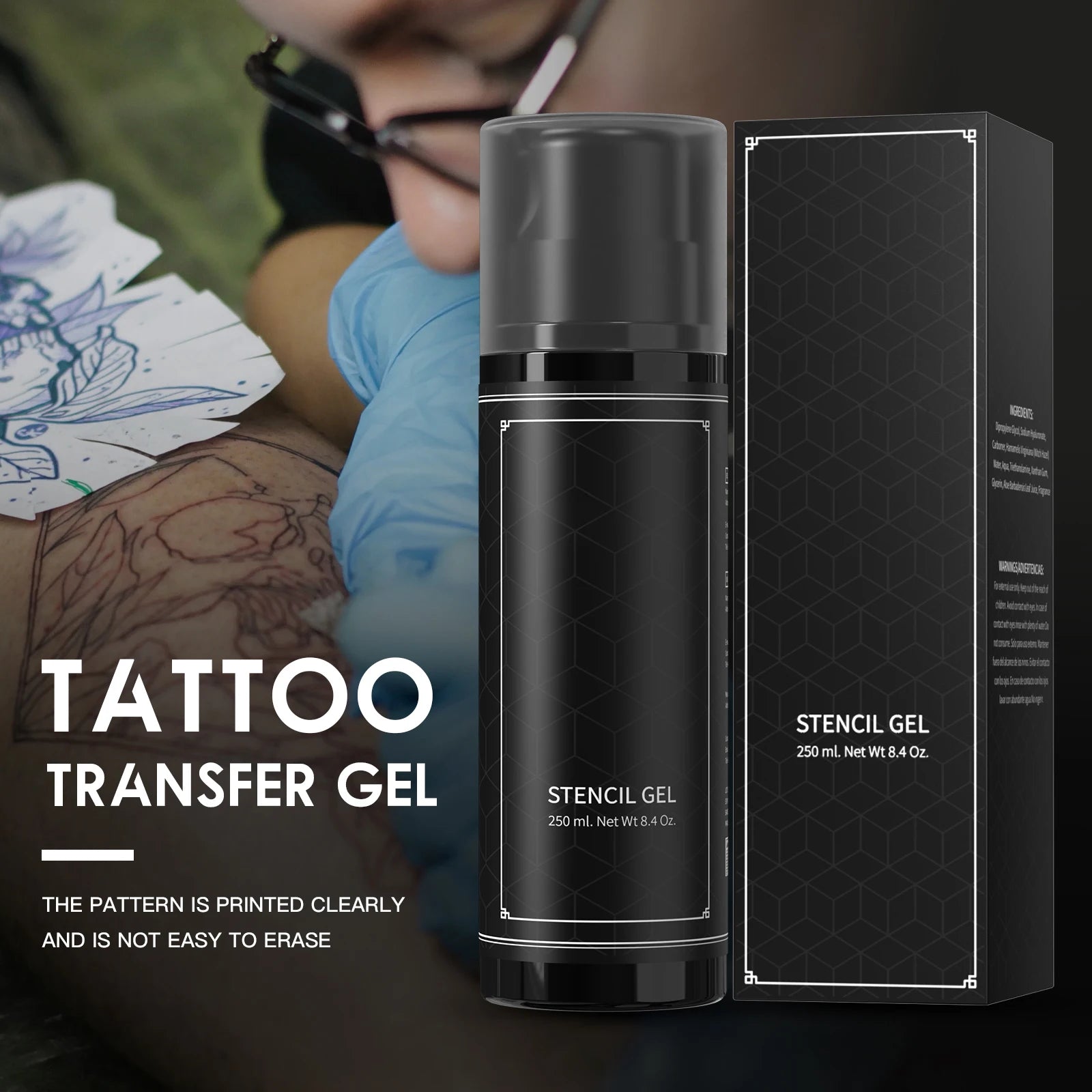 120ML/250ml Combo Pack Black Cologne Scent Professional Tattoo Gel Tattoo Artist Transfer Cream