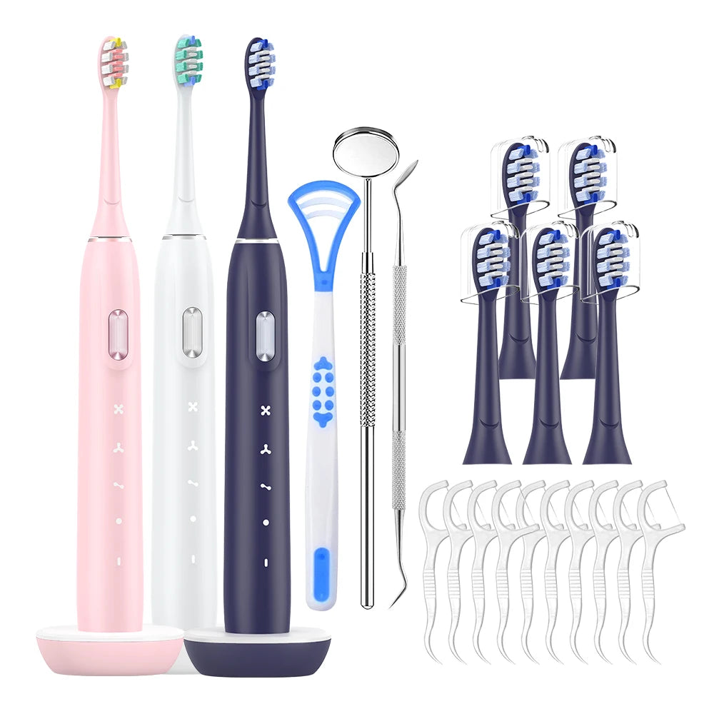 Powerful USB Wireless Rechargeable Tooth Brush Waterproof Electronic Whitening Teeth Brush Ultrasonic Sonic Electric Toothbrush