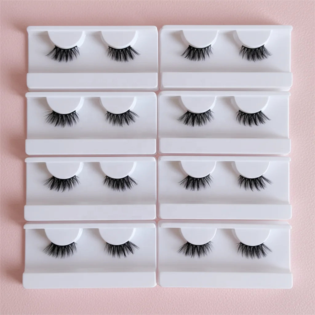 Professional Custom 5-Pair Half Lash Books for Cat Eye Lashes High Quality Silk Corner Lashes Handmade Custom Logo