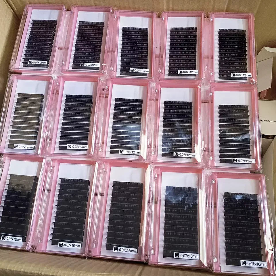 Korean PBT Private Label Faux Mink Individual Eye Lashes Supplies Lash Trays Volume Classic Cashmere Eyelash Extension