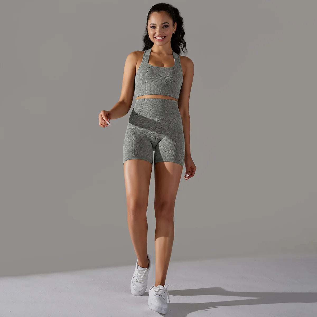 Custom Logo Gym Fitness Sports Two Piece Wear Outfit Yoga Top and Sportswear Suit Yoga Set for Women