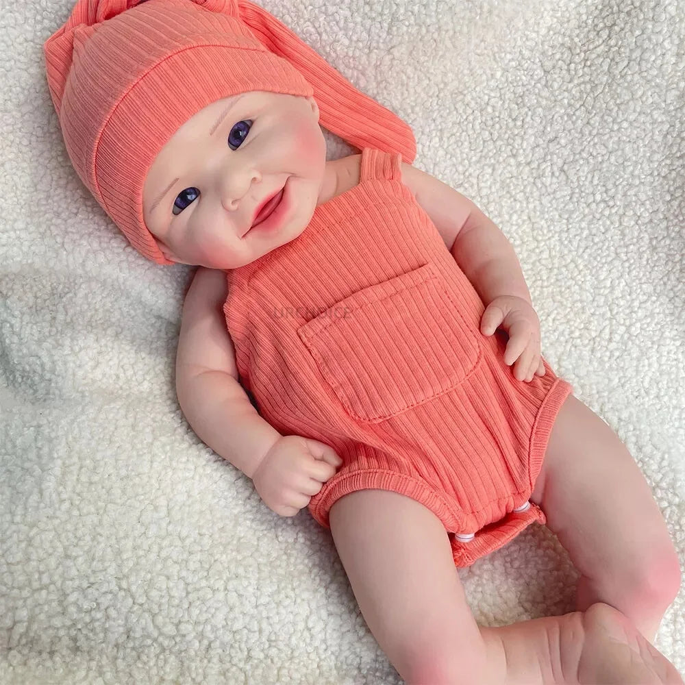 Chubby 20inch Full Silicone Reborn Baby Dolls for Girl Tan Skin Cute New Born Open Mouth Dolls Festival Gifts Age 3+