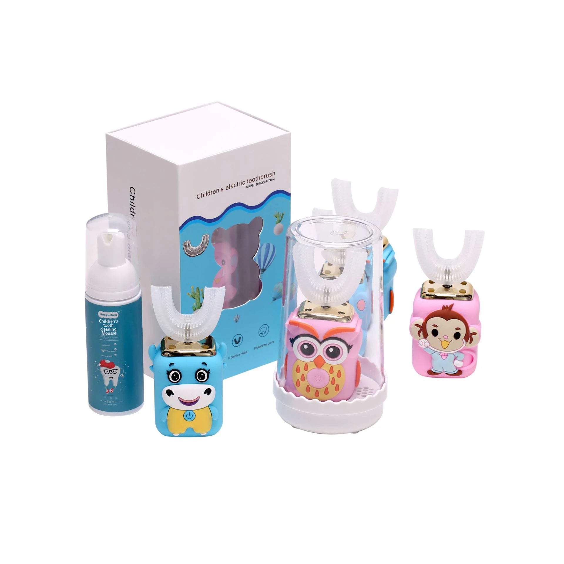 Intelligent Automatic Sonic Kids Electric Toothbrush U Shape 3 Modes Tooth Brush Wireless Charging Children Electric Toothbrush