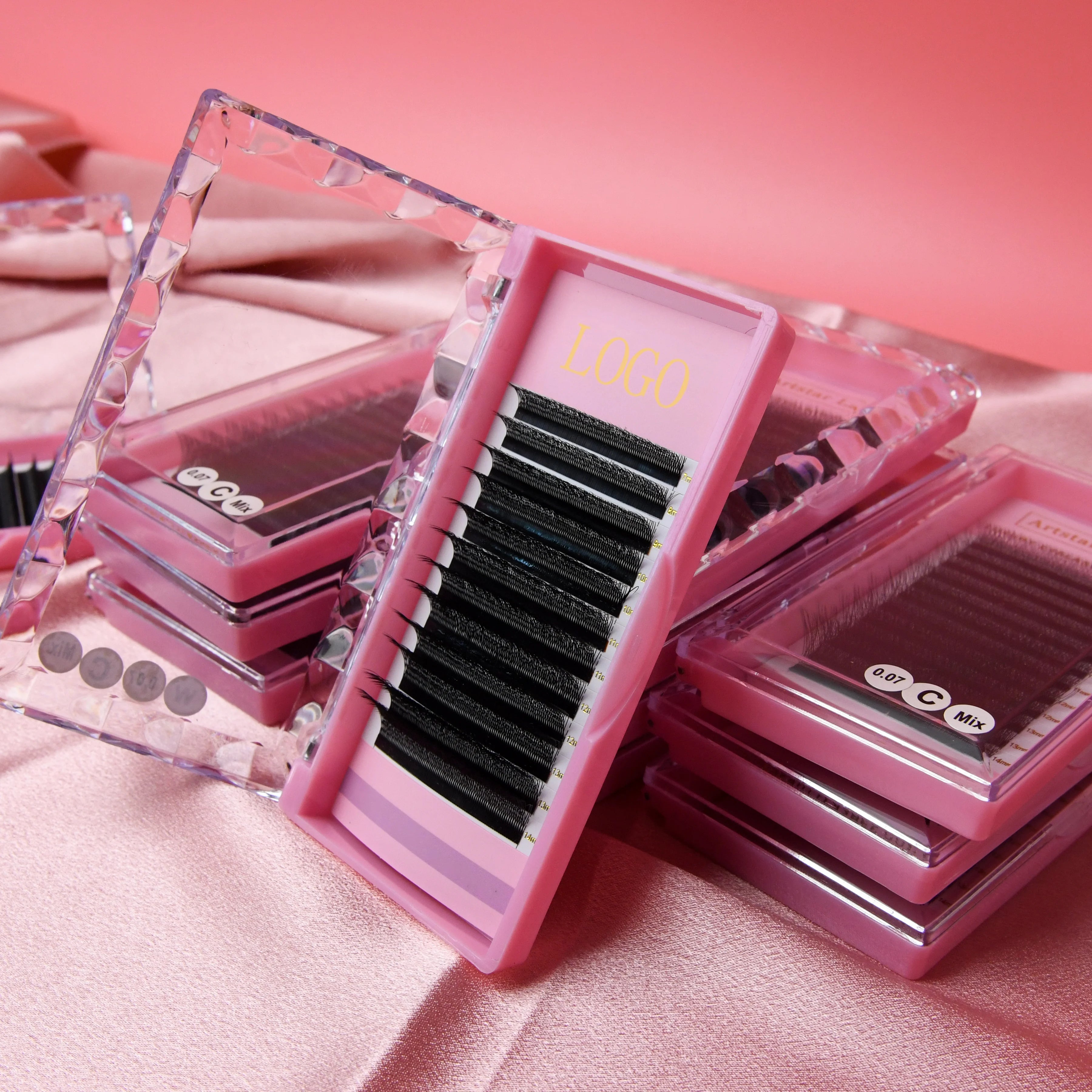Private Label Wholesale Silk Individual Eye Lashes Extensions Cashmere Lash Eyelashes Makeup Usage with Box Packaging