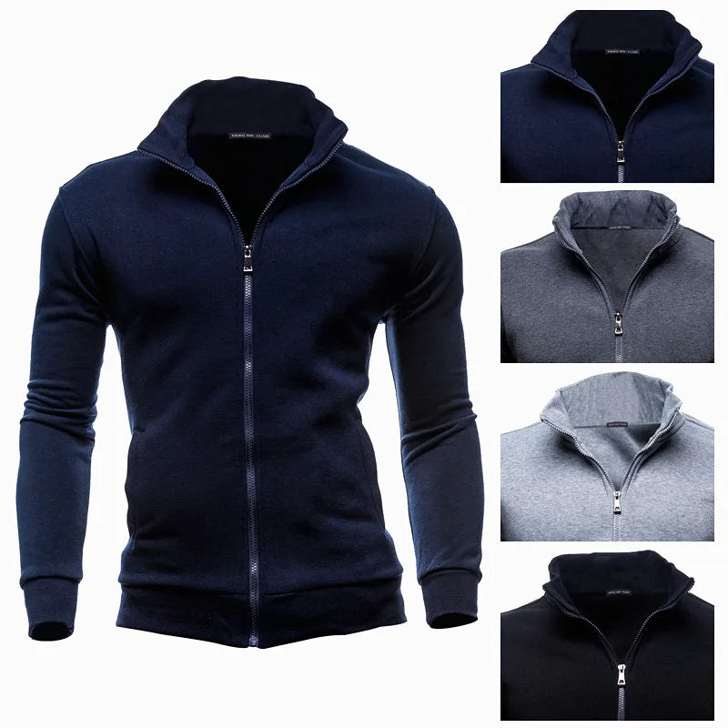 MRMT 2026 Brand New Men's No Hoodies Sweatshirts Zipper Stand Collar Men Sweatshirts For Male No Hooded Sweatshirt Man Pullover