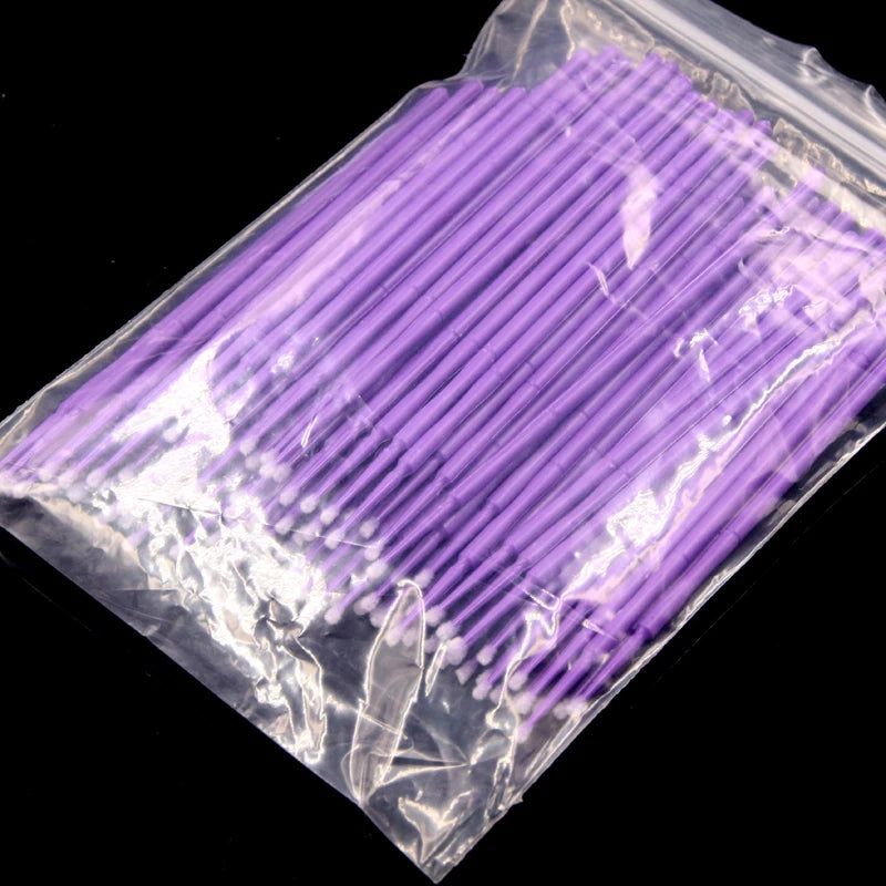 100pcs/Bag Micro Applicator Brush Disposable Eye Lashes Mascara Wands for Eyelash Extension Micro Swabs Microblading Supplies