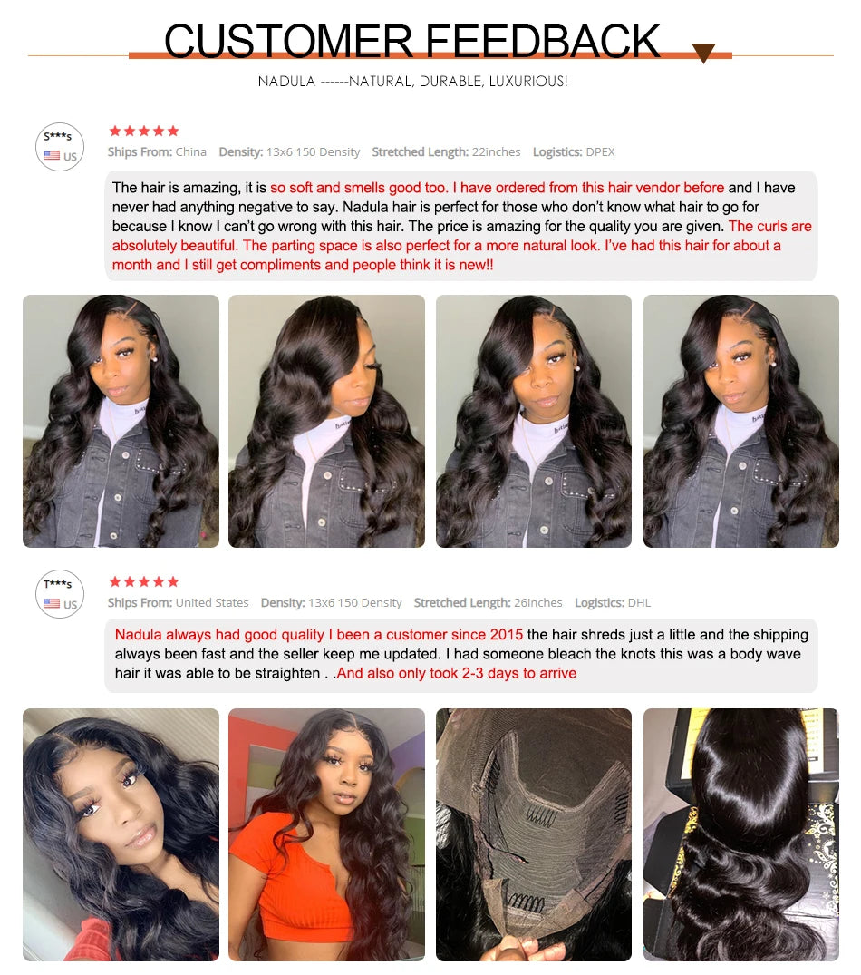 Nadula Hair Lace Front Wigs 13x4 Brazilian Body Wave Wig Human Hair Wigs 13x6 360 Full Lace Wig For Women Swiss Lace Body Wave
