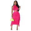 Latest Version One Set Women's Embroidered Tank Tops and Skirts Outfits Hot Sale Two Piece Skirts Sets