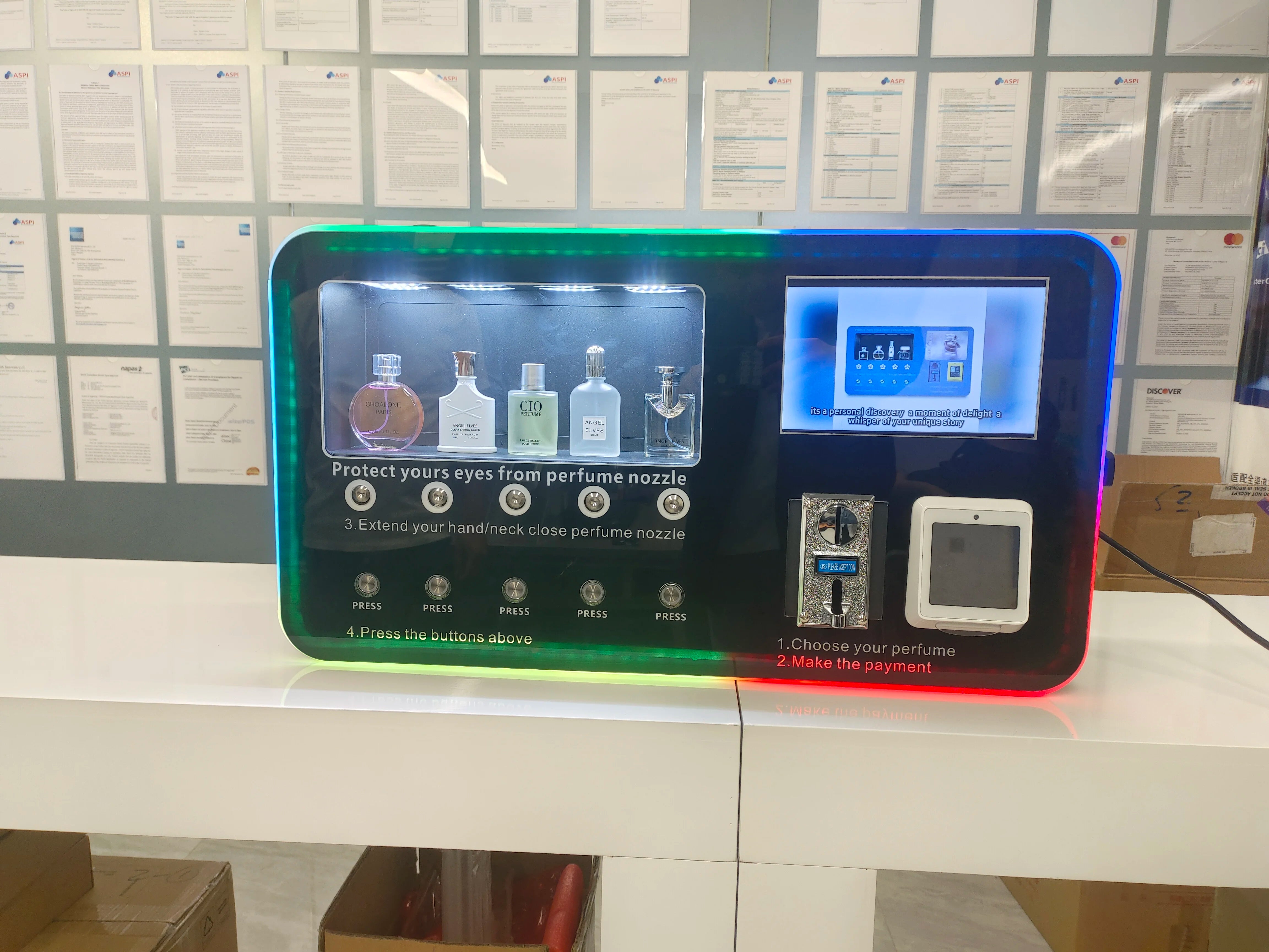Perfume Sprayer Vending Machine, Fragrance Dispenser, Cologne Vending Machine Small Business Idea, Self-Service,