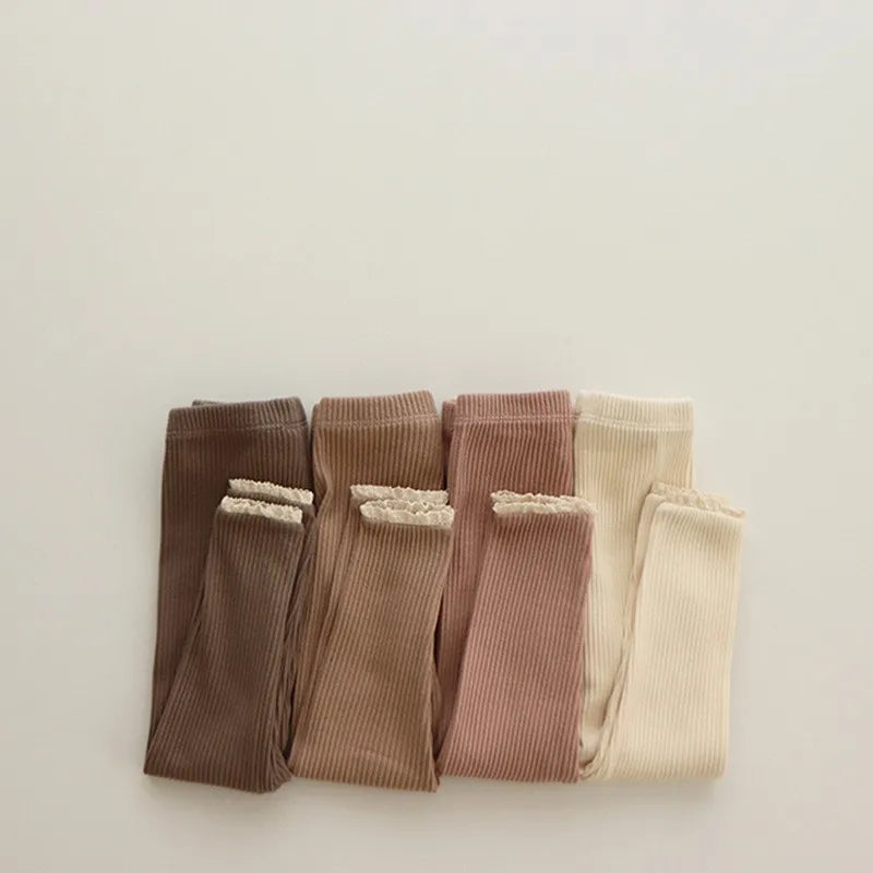 New Born Girl Trousers Winter Spring Long Cotton Elastane Slim Pants Thick for Baby Girl Leggings for Girls Kids and Children