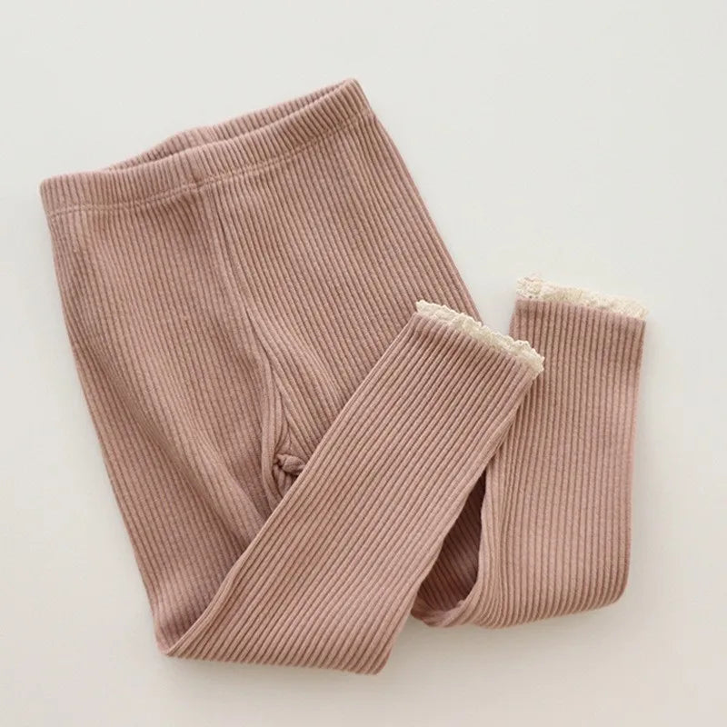 New Born Girl Trousers Winter Spring Long Cotton Elastane Slim Pants Thick for Baby Girl Leggings for Girls Kids and Children