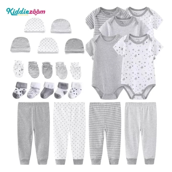 24pcs New Born Baby Clothes Sets Star Print Baby Boy Clothing Set 100%cotton Baby Gift Set