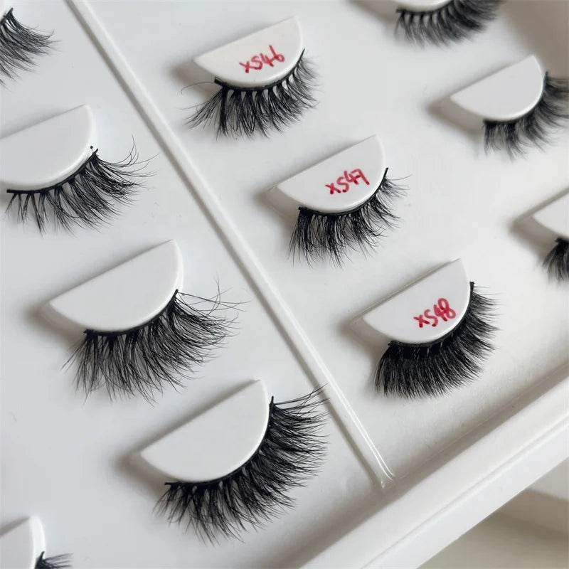 Professional Custom 5-Pair Half Lash Books for Cat Eye Lashes High Quality Silk Corner Lashes Handmade Custom Logo
