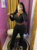 Top Quality Acid Wash Sweat Suit Tracksuit Zip up Hoodie Two Piece Flared Pants Suit Fall Winter 2 Piece Sets for Women