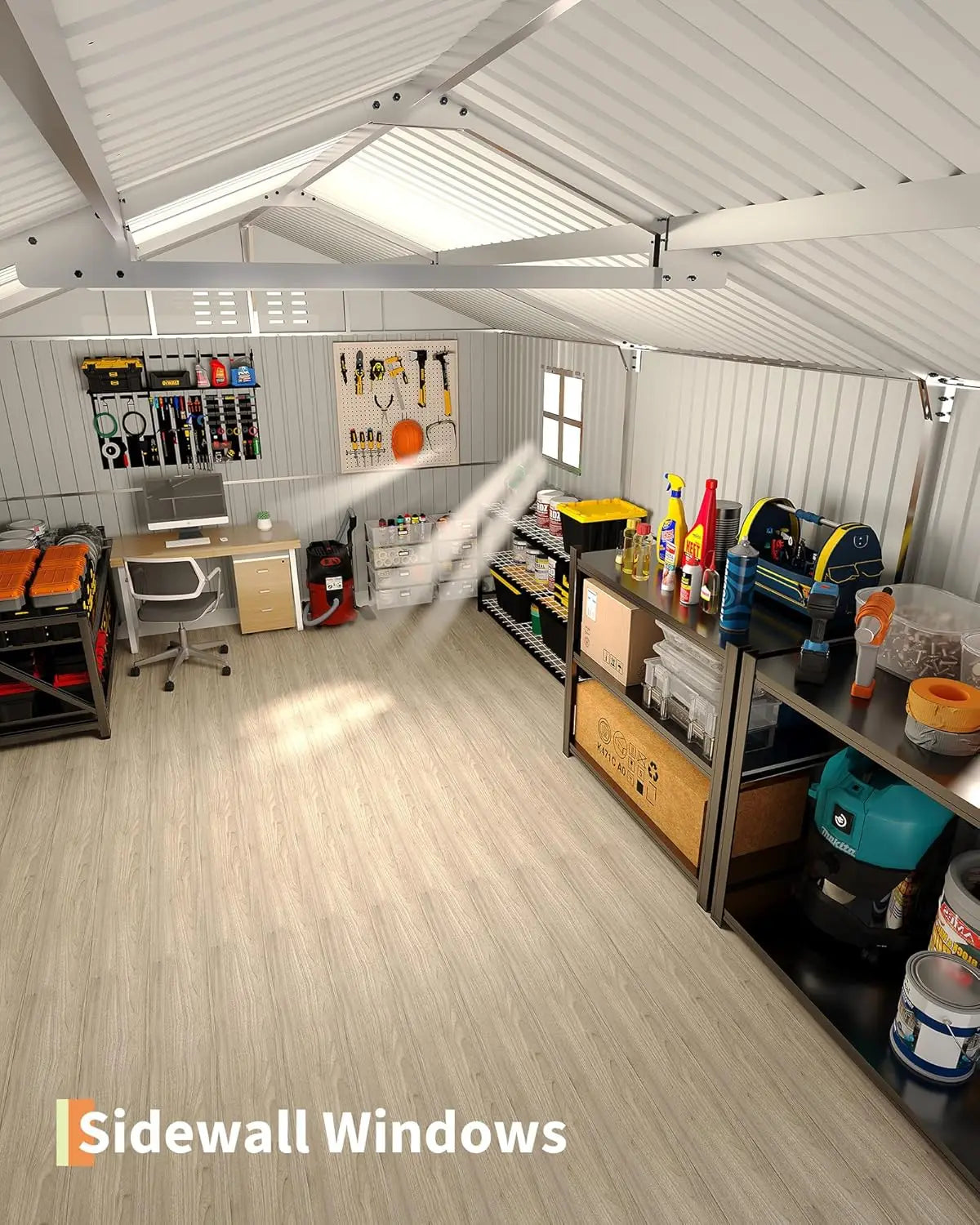 12x20 FT Enclosed Metal Carport Reinforced Frame Steel Roof All-Weather Full-Sized Pickup Truck Garage Shed, Customized