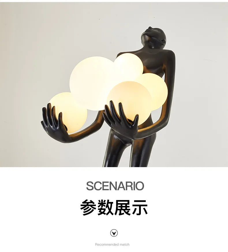 Nordic Humanoid Floor Lamp Sculpture Design Exhibition Hall Decoration Living Room LampS Styling Lamp Halloween Lamp BedroomLamp