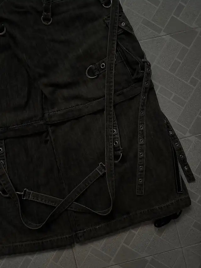 Streetwear Vintage Washed Heavy Jeans Y2K Cargo Pants Mens Womens Hip Hop Multi Pocket Baggy Jeans Low Waist Wide Leg Trousers
