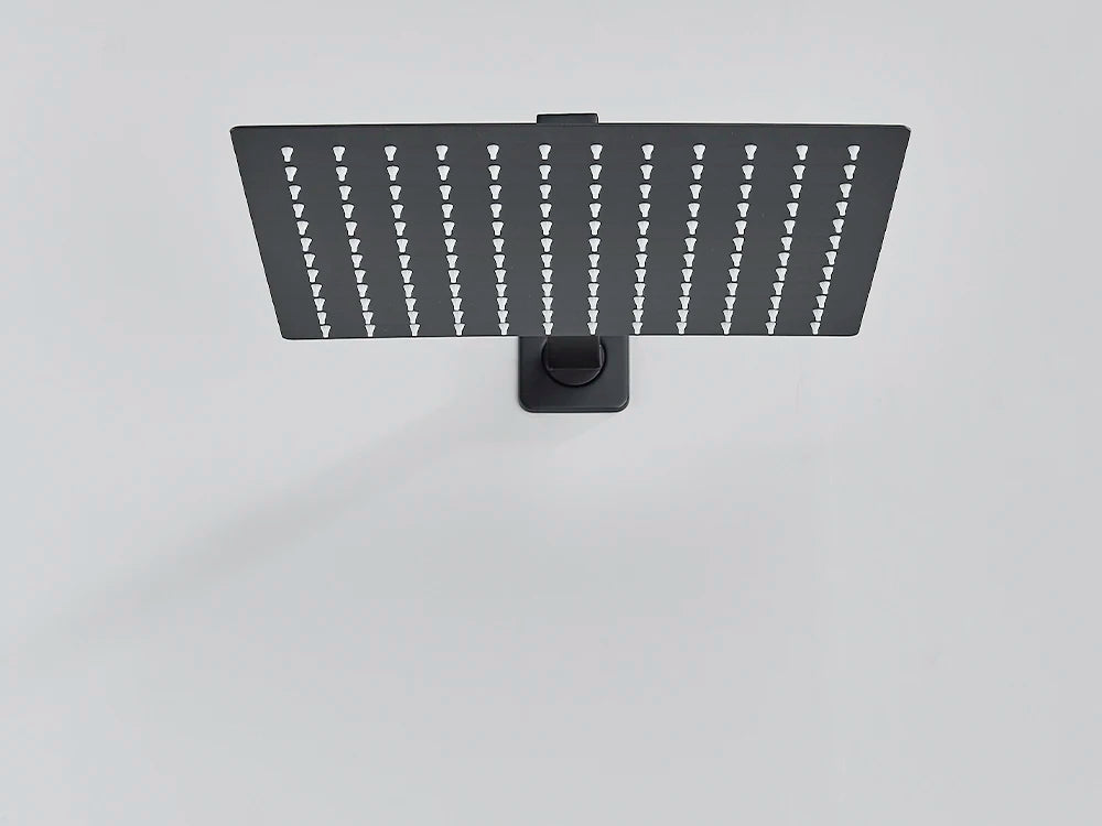 Stainless Steel Black Shower Head 8/10/12 Inch Chrome Rainfall Bath Head Wall Mounted Bathroom Accessories