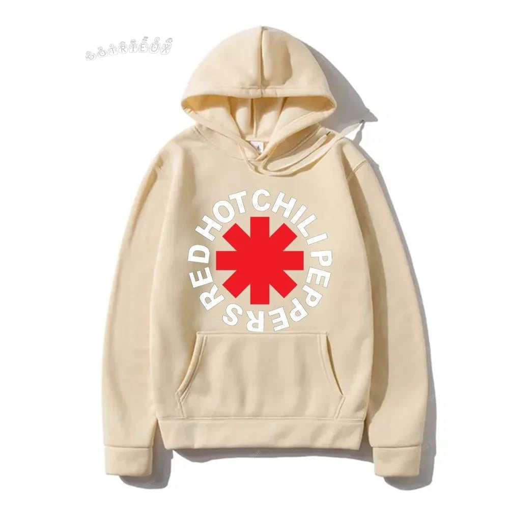 New Hip Hop Clothes Red Hot Chili Hoodie Peppers Women Men Long Sleeve Fleece Sweatshirt Vintage Rock Band Streetwear