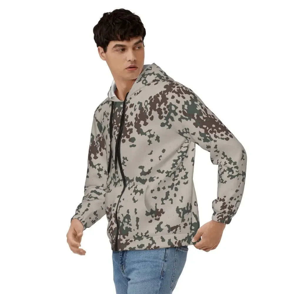 Splintertarn German WW2 Camouflage Army Military Camo Zipper Hoodies Pullover Autumn Winter Sweatshirt Long Sleeve Tops