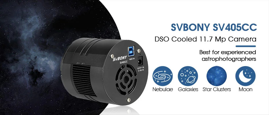 SVBONY SV405CC DSO Cooled 11.7Mp CMOS Color Astronomy Camera w/ USB 3.0 for Experienced Astrophotography in Deep Space