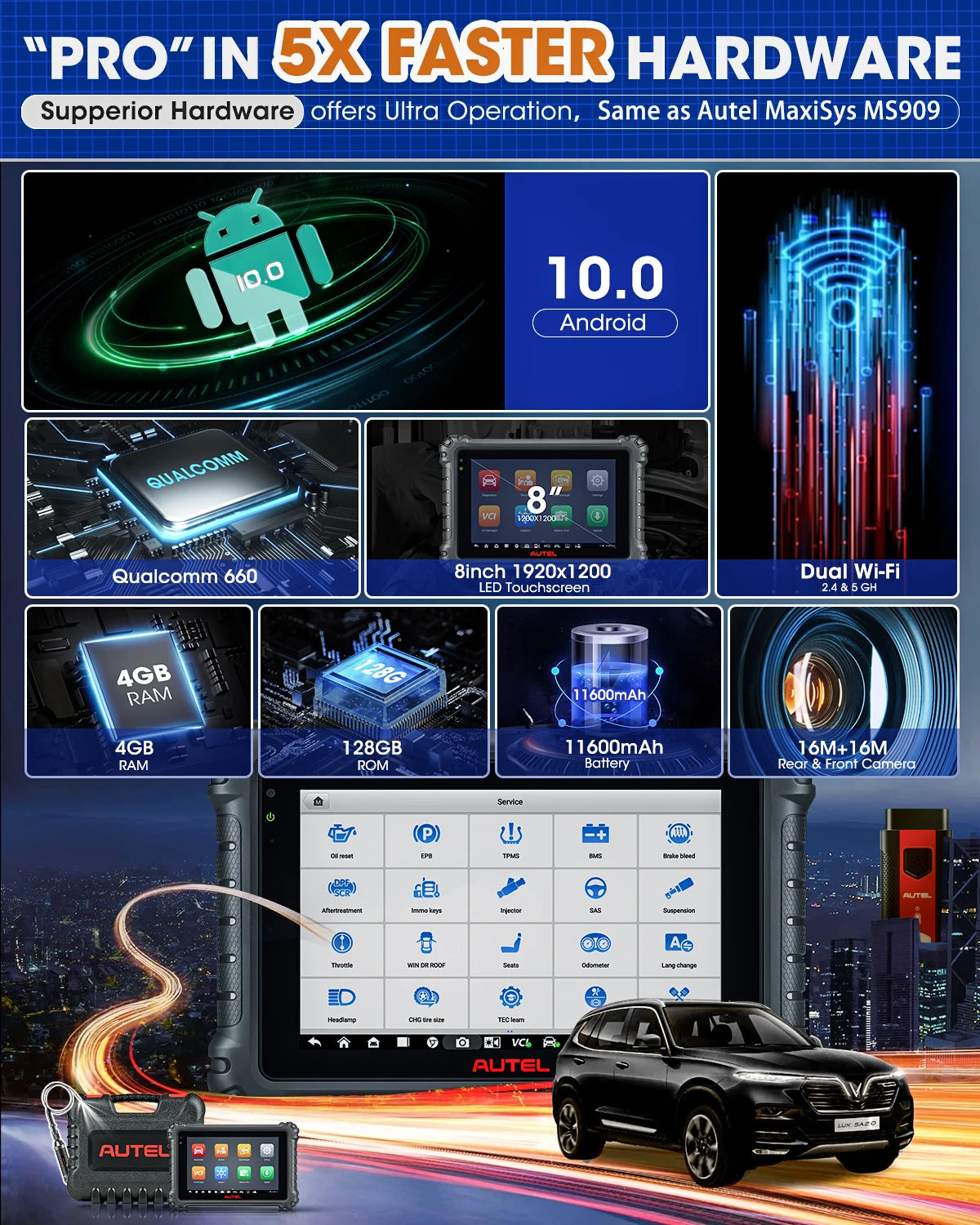 Autel MaxiCOM MK906S PRO MK906PRO Auto Diagnostic Scanner Release Diagnostic Tool OBD2 ECU Coding Diagnostic Tools PK MS906BT