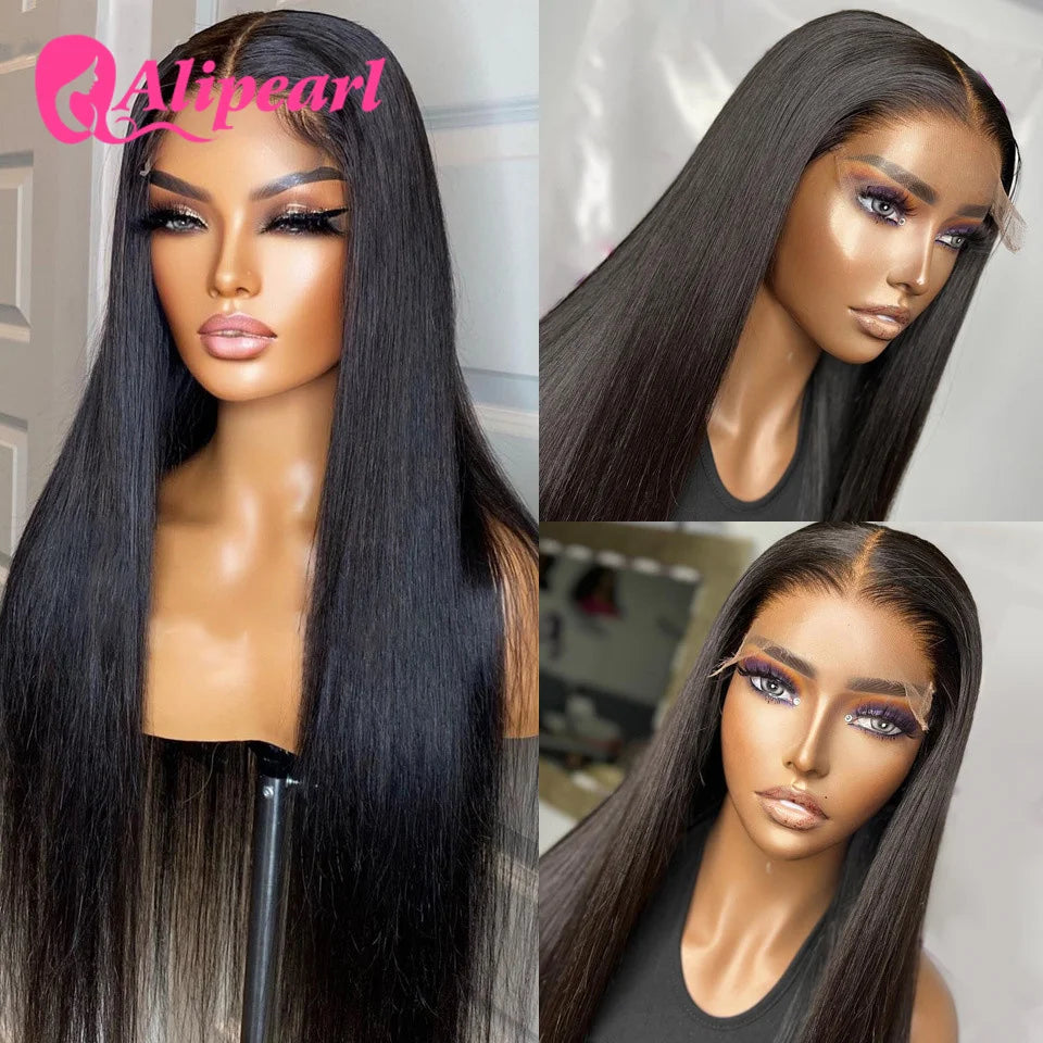AliPearl Hair Real HD 5x5 Lace Closure Wig Human Hair Wigs Brazilian Straight Human Hair Wig Pre-Plucked For Women