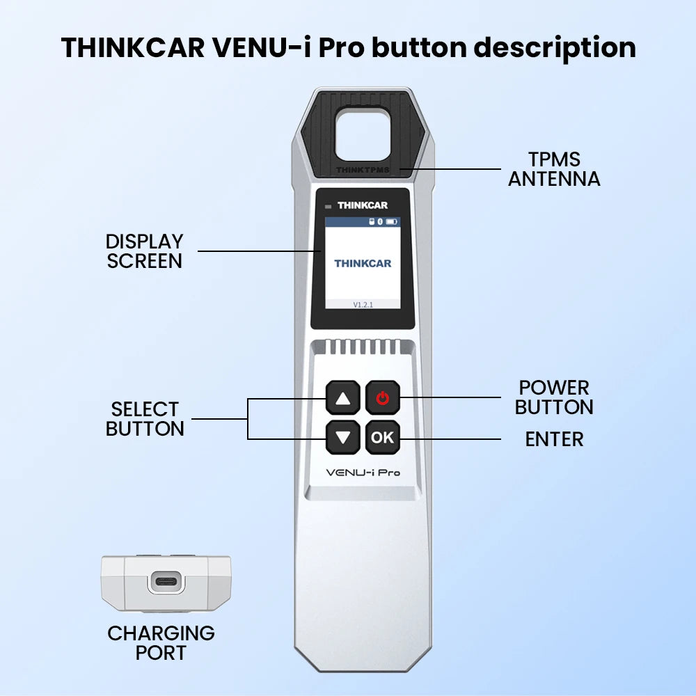 THINKCAR VENU iPro TPMS 315MHz 433MHz Car Tire Pressure Diagnosis Tool Universal Sensor Activation Programming Learning