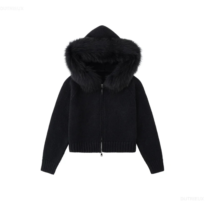 Winter Women Old Money Girl Long Sleeve Full Zip Cardigan Sweater Cuddly Hoodies Knitwear 2000s Aesthetic Korean Fashion Sweater