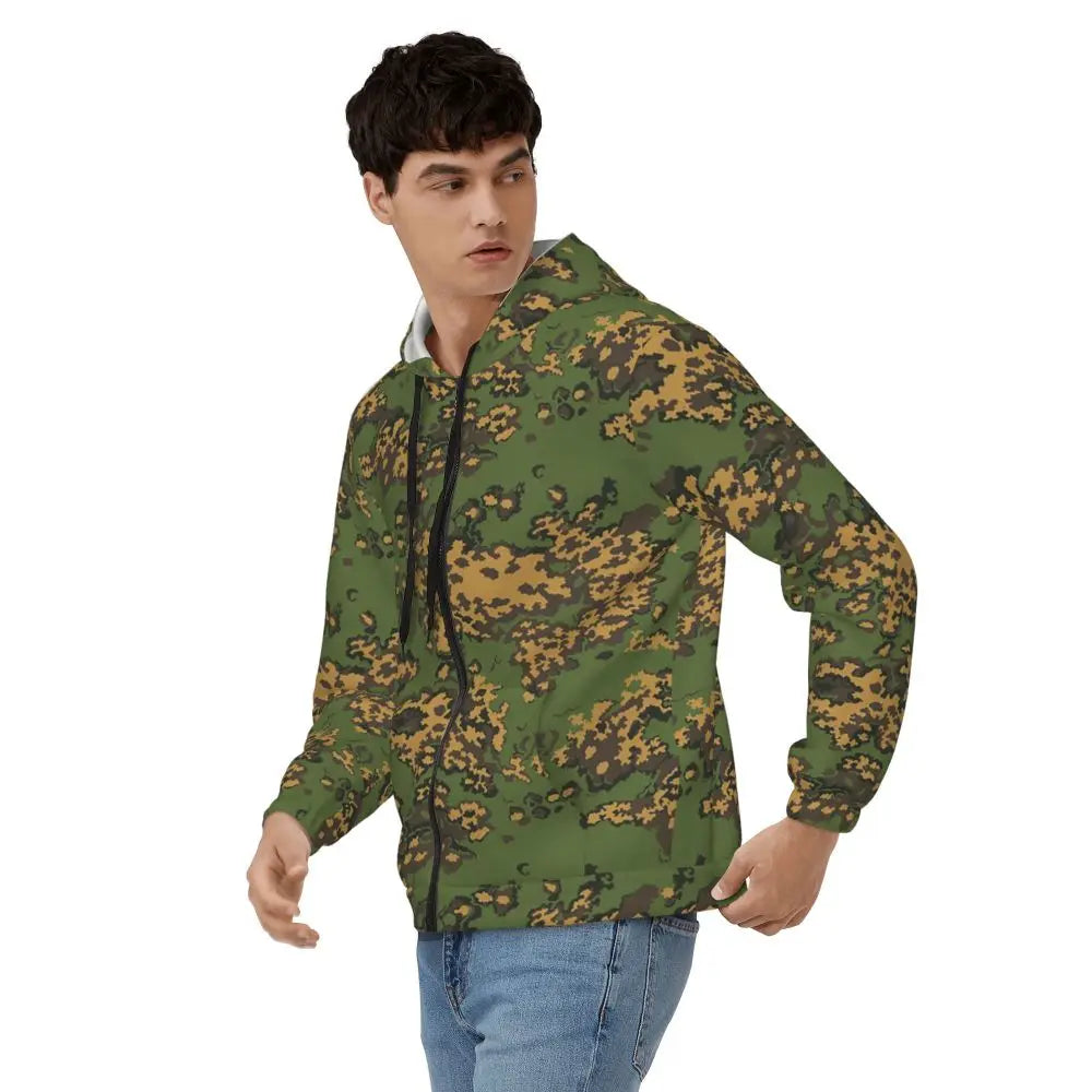 Splintertarn German WW2 Camouflage Army Military Camo Zipper Hoodies Pullover Autumn Winter Sweatshirt Long Sleeve Tops