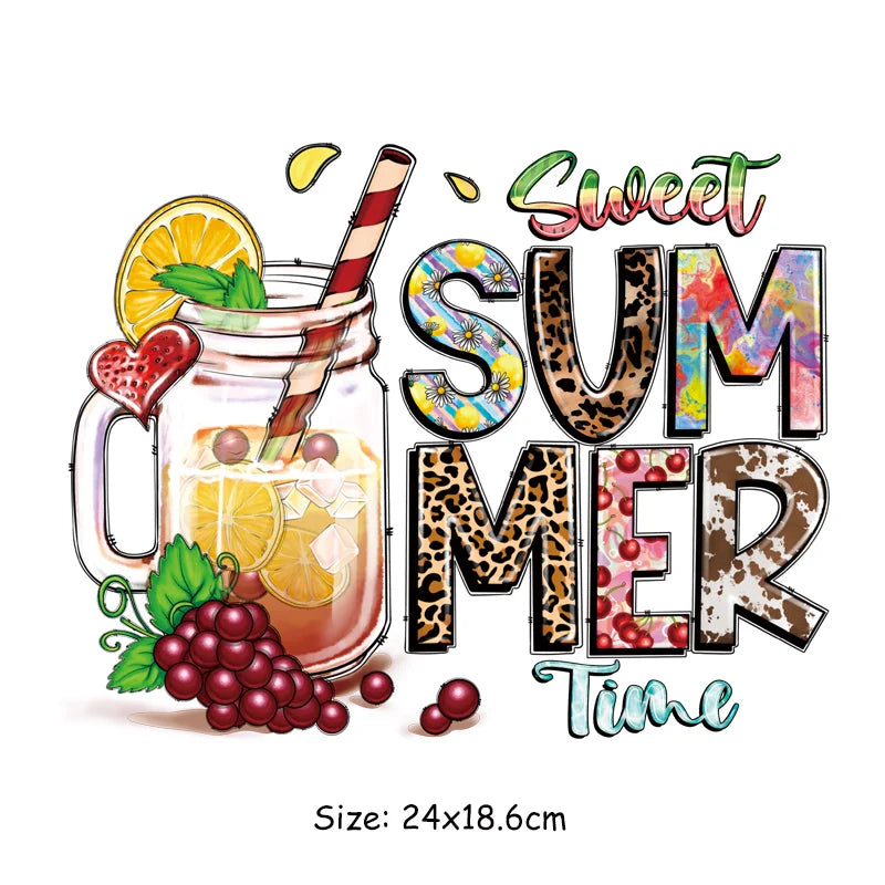 Summer Palm Tree Iron-On Transfers For Clothing Heat Transfer Diy Hoodies Clothes Stickers Stickers On The Fabric Man Woman
