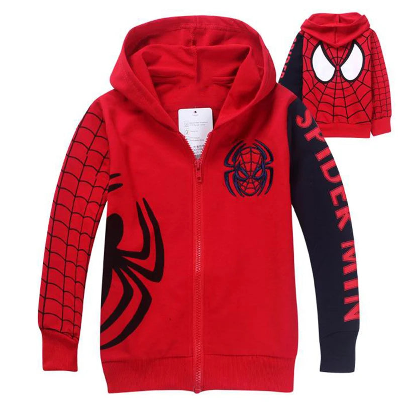 Halloween Boys Hoodies Sweatshirts Cartoon Spiderman Kids Outwear Zipper Hooded Clothes 2026 New Spider man Children's Clothing