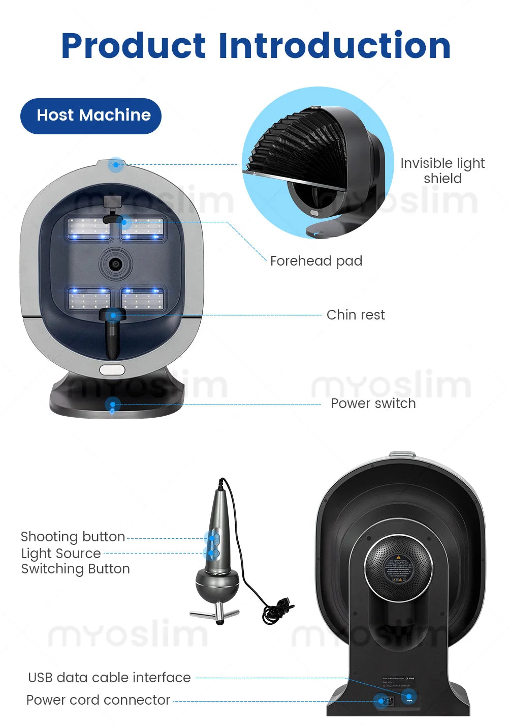 X5/X5 Pro AI Skin Image Analya Intelligence Deep Facial Skin Analysis Detector Follicle Testing Skin Analysis Magnifier