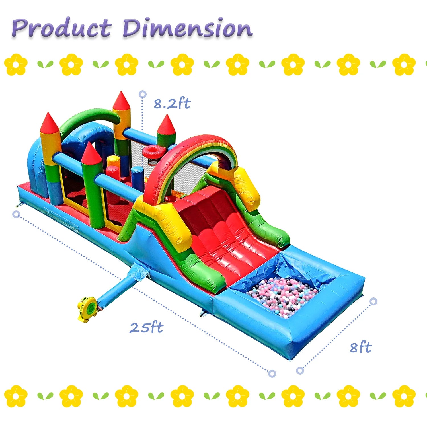 Giant inflatable Bounce House Big Size Inflatable Trampoline With Double Slide Courtyard Kids Jumping Castle Obstacle track