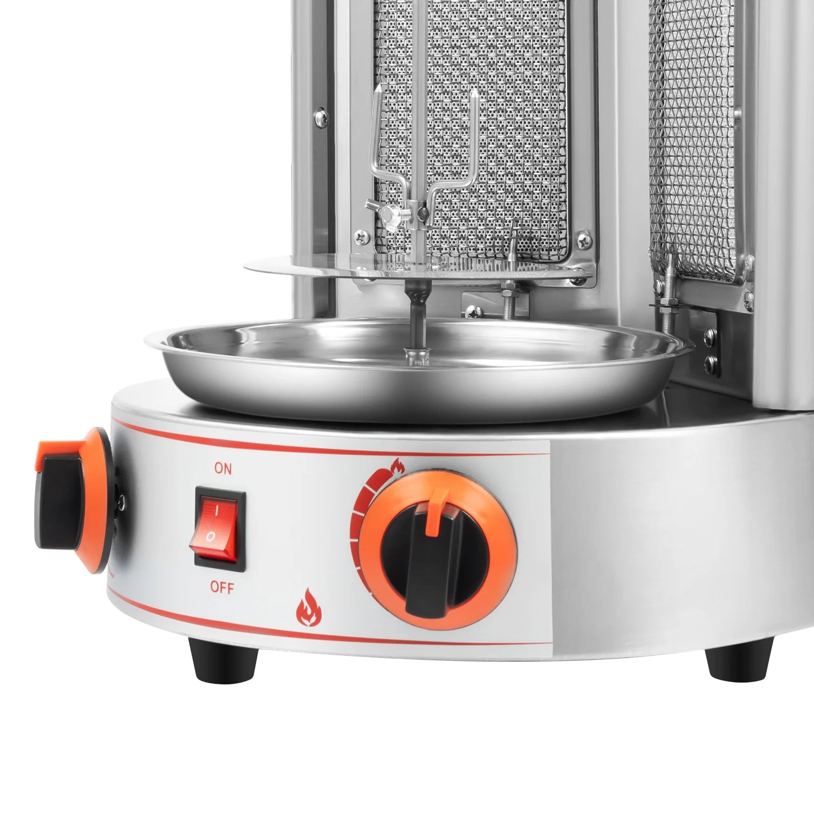 Electric Vertical Broiler 360° rotating Shawarma Gas Rotisserie Gyro Grill Machine with 2 Burner for Commercial Home Kitchen