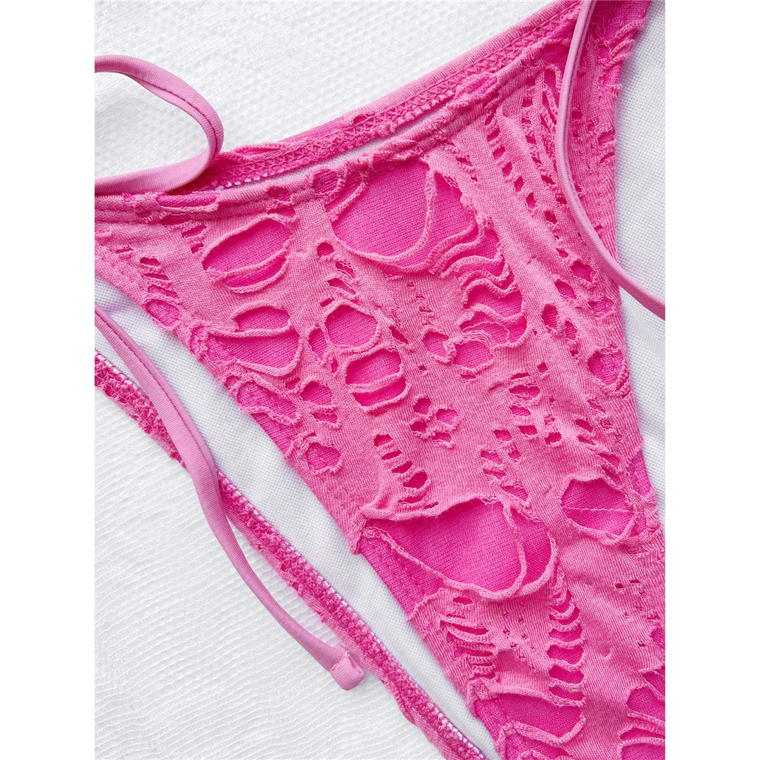 2026 Sexy Halter High Leg Cut Strappy Bikini Female Swimsuit Women Swimwear Two-pieces Bikini set Bather Bathing Suit Swim V4501