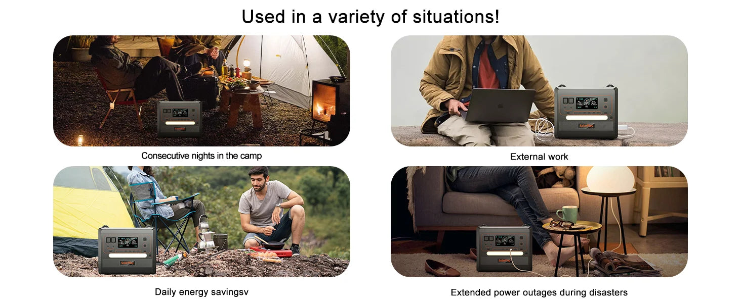 Solar Generator 2160WH 2304WH Long-life LiFePO4 Portable Power Station & 200W Solar Panel for Home Campervan Up to 2400W Output
