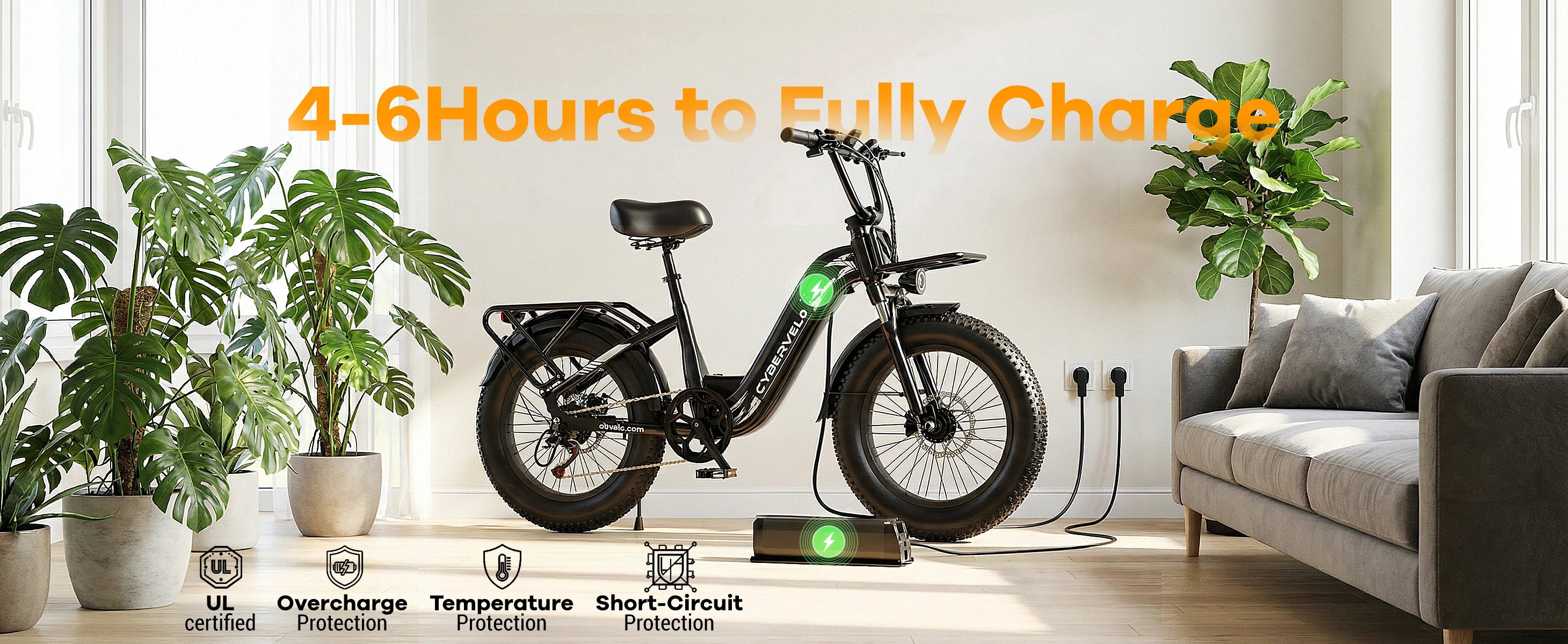 Cybervelo 20" Step-Thru Commuter, 1500W Peak 20ah Battery 80 Miles Long Range E-bike, 7-Speed Shift Adult Electric Bike EK12