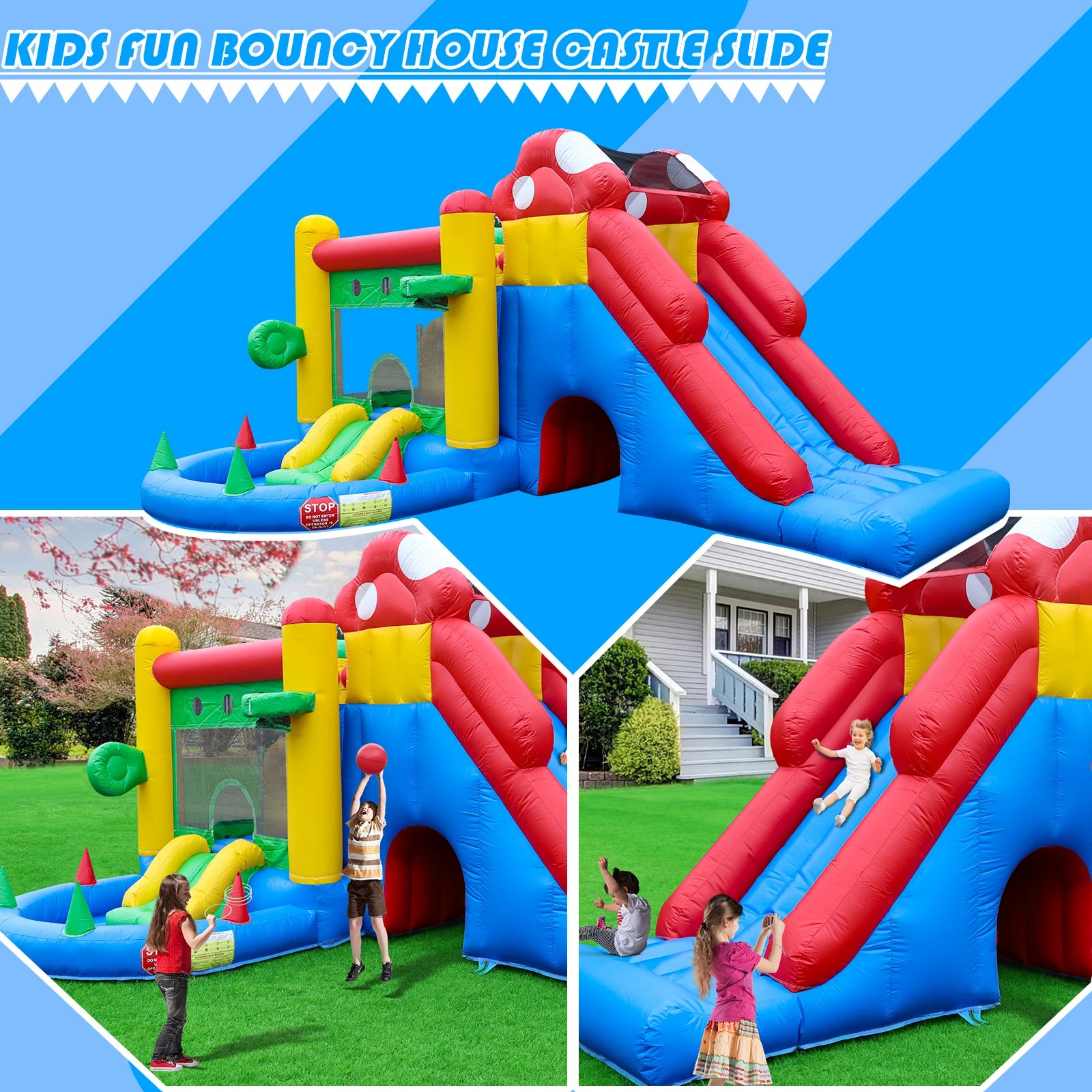 Giant inflatable Bounce House Big Size Inflatable Trampoline With Double Slide Courtyard Kids Jumping Castle Obstacle track