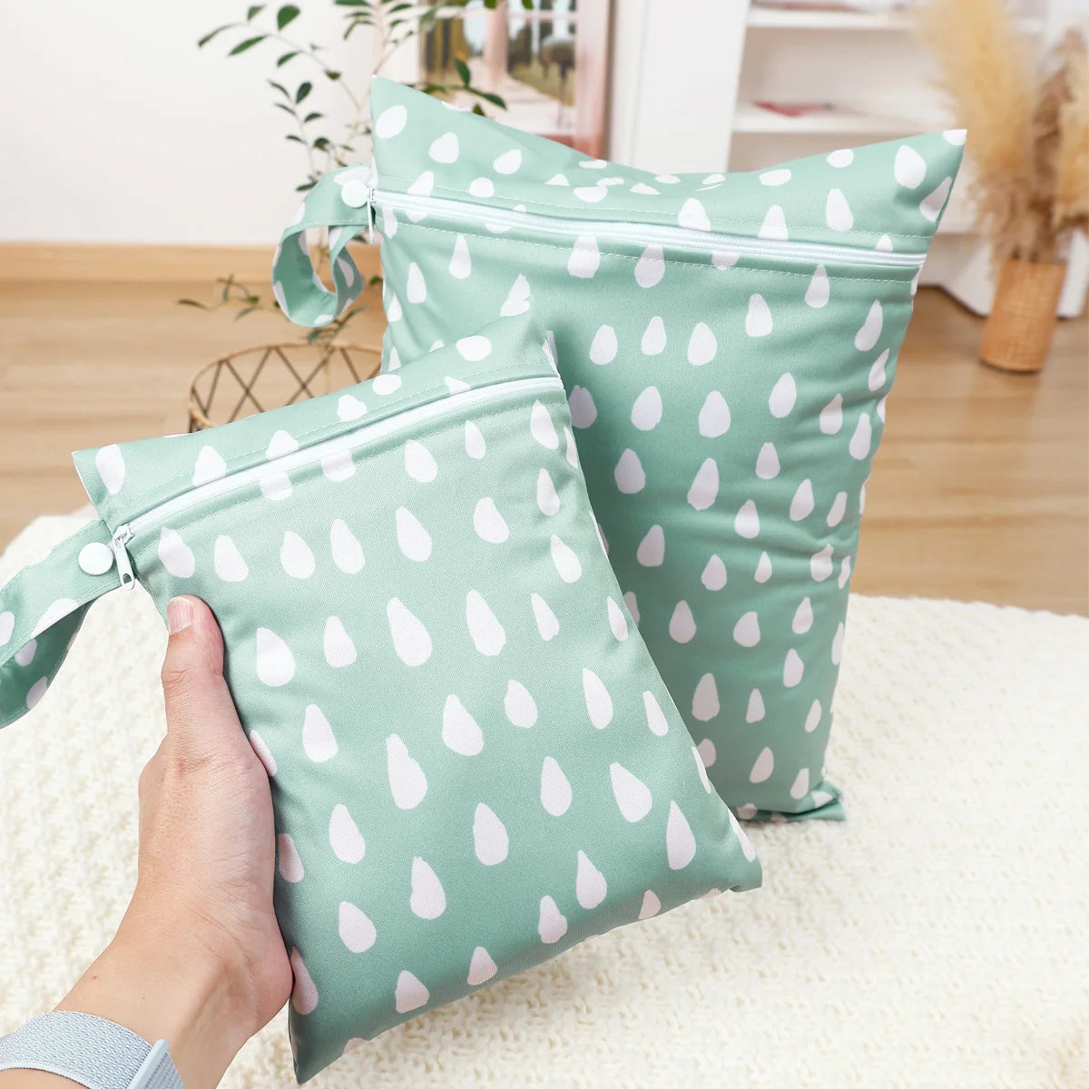 Happyflute 3pcs Different Size Waterproof Wet Bag For Cloth Diapers&Breast Pump Part Organizer For Swimsuit Wet Clothes