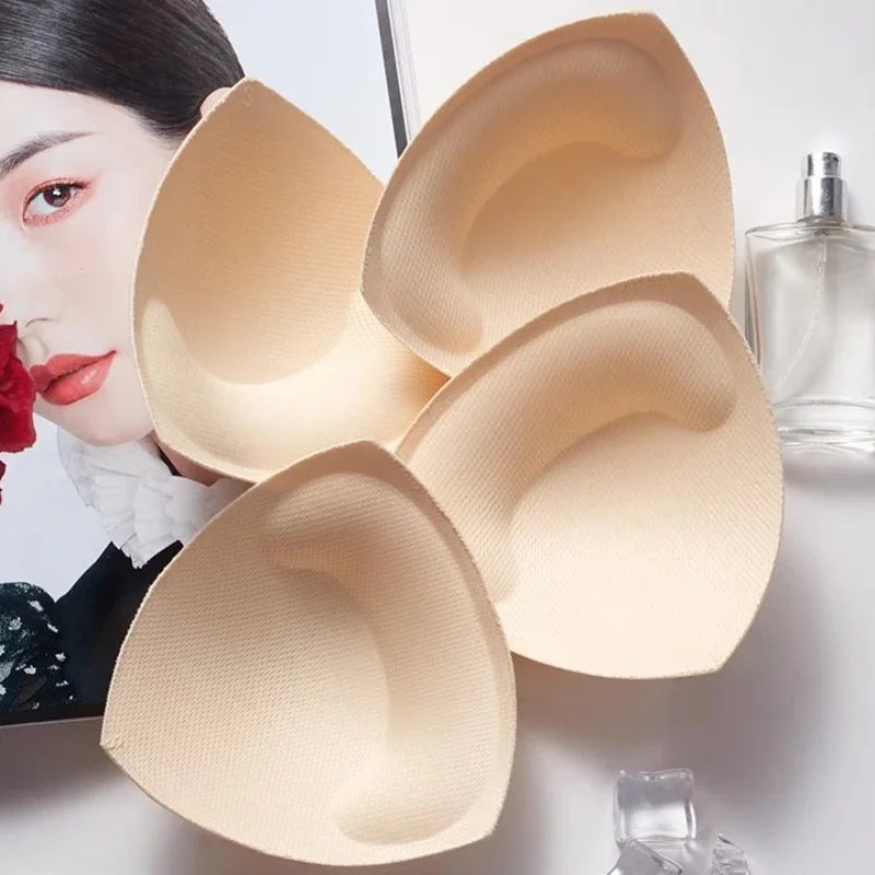 Triangle Sponge Push Up Bra Pads Set for Women Invisible Insert Swimsuit Bikini Breast Enhancers Chest Cup Pads Accessories