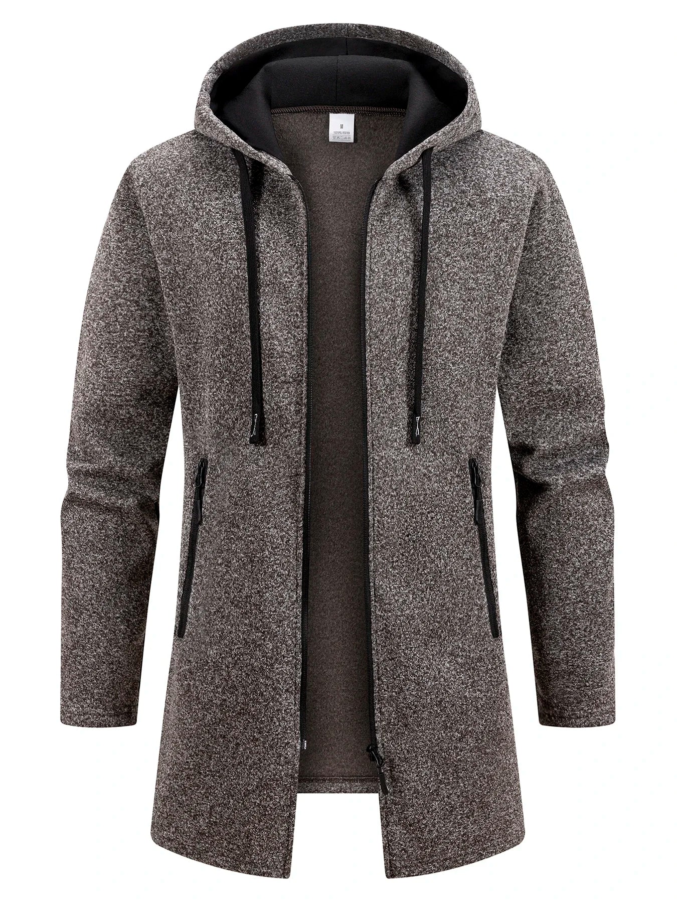 Men's Fleece Hoodies Long Sleeve Sweatwear for Men Zipper Hooded Sweatshirts Loose Autumn Winter Zipper Jacket Coat Warm Sweater
