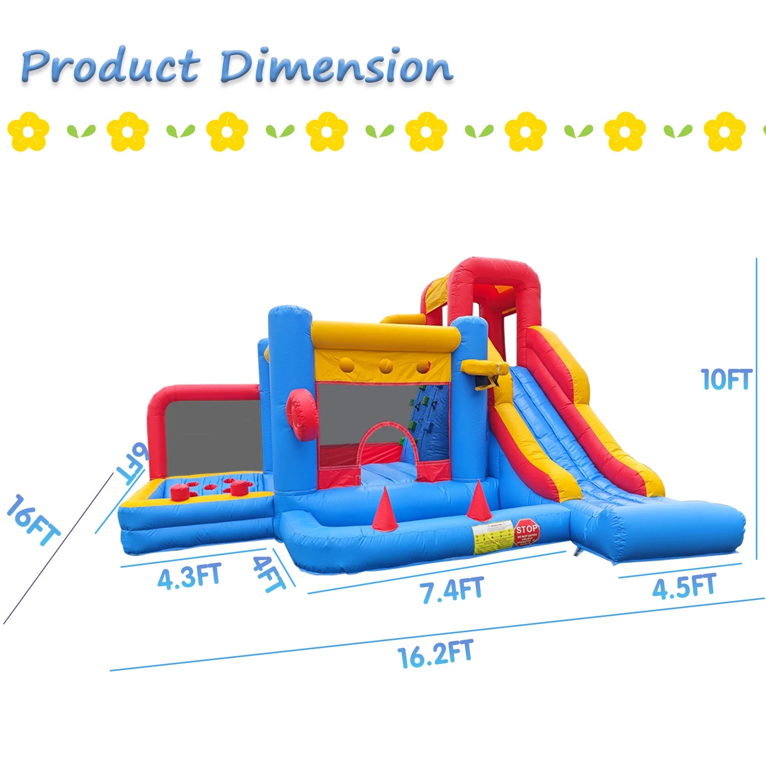 Giant inflatable Bounce House Big Size Inflatable Trampoline With Double Slide Courtyard Kids Jumping Castle Obstacle track