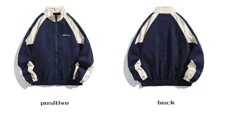 Reflective Striped Men's Jacket 2026 Hip Hop Streetwear Coats Zipper Up Jacket Windbreaker Harajuku Thin Coats Sports Black Blue