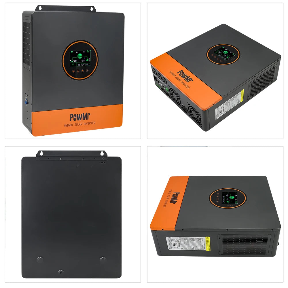 PowMr USA 5000W 48V Hybrid Solar Inverters 110Vac Can Split Phase 220Vac Output When Parallel Pure Sine Wave MPPT 100A PV 500Vdc