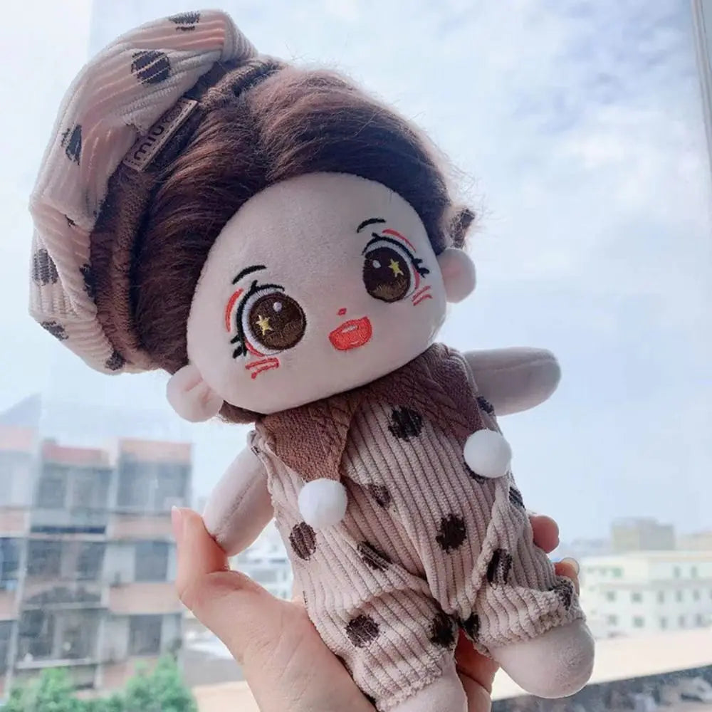 Head Cover 20cm Cotton Doll Dress Shoulder Strap Skirt Hoodies Cotton Doll Clothes DIY Dress Up Sweet Plush Toy Clothes