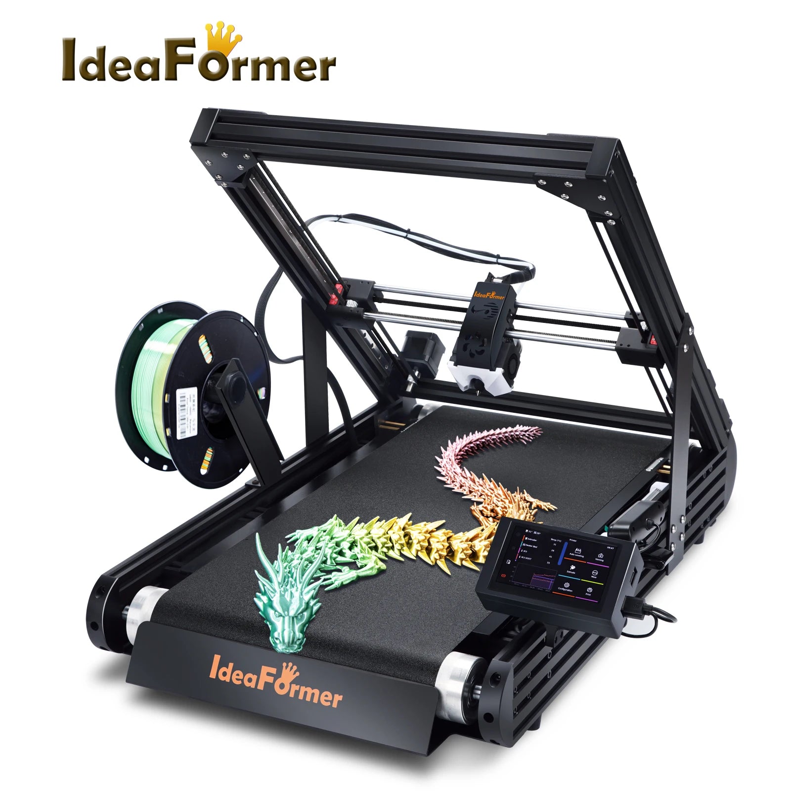 3D Printer IdeaFormer IR3 V2 Infinite Z-Axis Steel Conveyor Belt 250×250×∞mm With Extended Tray Klipper Firmware Auto Leveling